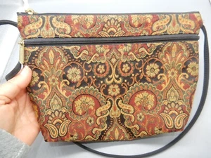 Vintage Handcrafted DANNY K Beverly Hills Floral Tapestry Crossbody Purse - Picture 1 of 7