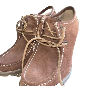 Sperry Top Sider Women Brown Goldfish Suede Wedge Heels Shoes 8M - Picture 1 of 7