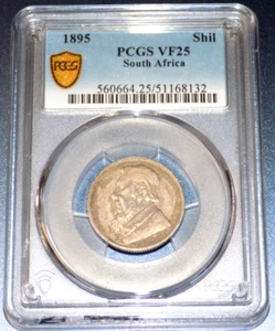 1895 South Africa 1 Shilling PCGS VF 25 BOER WAR ERA SOUTH AFRICAN KRUGAR COIN - Picture 1 of 4