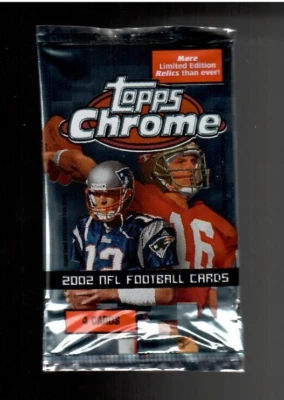 2002 Topps Chrome Football 4-card Hobby pack Look for Tom Brady Refractors - Image 1 of 2
