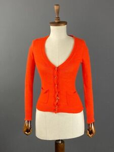 J.Crew Italian-Spun Alpaca Blend Orange Knit Cardigan Sweater Size XXS