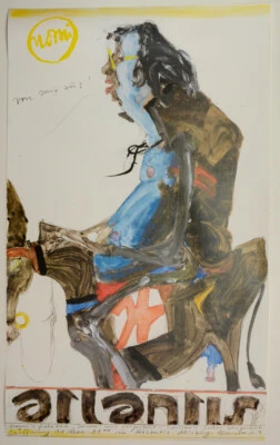 Horst Janssen/Plakat/handsigniert/"atlantis“/Offsetdruck, - Bild 1 von 4