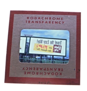 Kodachrome Red Border Slide | *1949* TEXAS & PACIFIC RAILWAY Billboard Sign Ad - Picture 1 of 2