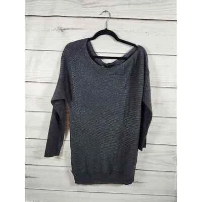 White House Black Market Womens Gray Round Neck Long Sleeve Sweaters Size Medium - Image 1 of 4