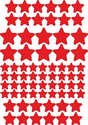 70x Sterne Aufkleber Sticker Wandtattoo Deko Fenster Weihnachten basteln Auto - Bild 1 von 4