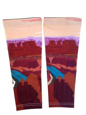 Compression Leg Calf Sleeves Ergonomic S-M 11 5/8" Red Rocks Southwest Design - Image 1 of 4