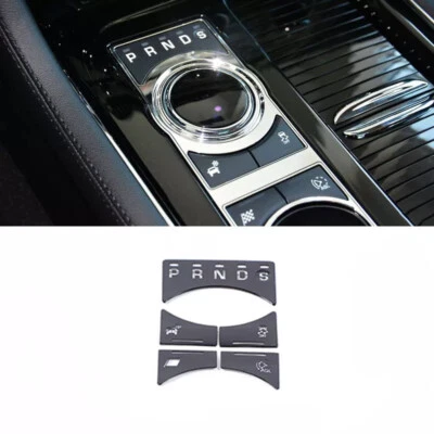 5PCS Black Stainless Central Control Gear Button Trim For Jaguar XJ 2010-2019 - Image 1 of 2