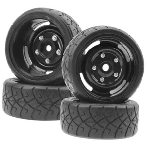 ShareGoo RC 1/10 Scale On Road Tires OD2.55 Rubber & Wheel Rims 12mm Hex - Picture 1 of 7