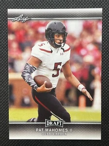 Patrick Mahomes II RC - 2017 Leaf Draft #56 - Black Border - NM-Mint Condition - Picture 1 of 2