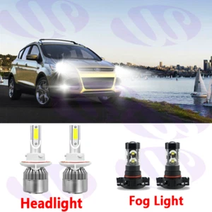 For Ford Escape 2008-2012 - 4PC 6000K Combo LED Headlight + Fog Light Bulbs Kit - Picture 1 of 12