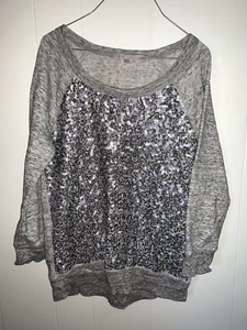 Maglione girocollo barca paillettes Gap grigio argento medio - Foto 1 di 3