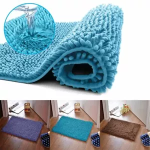 Non Slip Absorbent Soft Microfiber Shaggy Bath Mat Bathroom Shower Rugs Carpet - Picture 1 of 15