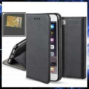 For APPLE IPHONE SE 2020 FLIP CASE BOOK LUXURY BLACK COVER LEATHER WALLET STAND - Picture 1 of 7
