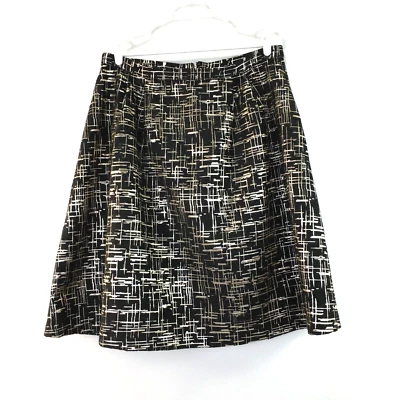 Falda Mujer ALEX MARIE Línea A, Hasta la Rodilla Negra y Plateada Metálica Talla 14 Foto 1 de 4