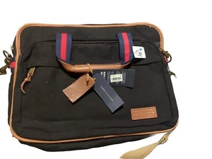 Tommy Hilfiger Aktentasche Tasche Canvas/Leder Multi-Pocket Unisex Schwarz - Bild 1 von 4