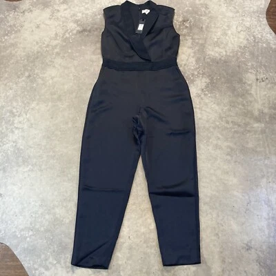 Mono para mujer RACHEL ZOE 8 negro Odín ribete acanalado doble pecho noche Foto 1 de 4