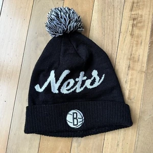 Brooklyn Nets Adidas Wonter Hat Cap Knit Adult Cuffed Pom Beanie Pom Pom - Picture 1 of 7
