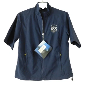 Pt. Defiance Zoo WA Staff Jacket Shirt Women's S Zip Front Blue Short Sleeve NWT - Picture 1 of 12