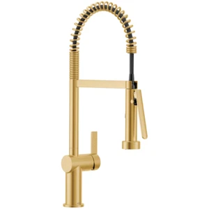 💲 MOEN 7822BG CIA Pre-Rinse Spring Pull-Down Kitchen Faucet, Brushed Gold $1004 - Picture 1 of 18