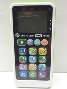LEAPFROG Chat & Count Emoji Phone Toddler Green Smart Cell Toy Tested Works Well - Picture 1 of 9