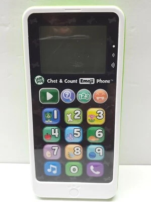 LEAPFROG Chat & Count Emoji Phone Toddler Green Smart Cell Toy Tested Works Well - Image 1 of 4