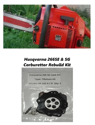 SBS Kit riparazione carburatore Husqvarna 61 162 266 SE SG vintage Tillotson HS-163 A/B HS-224 A