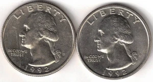 1992-D + P Uncirculated Two Washington Quarters! - Picture 1 of 2