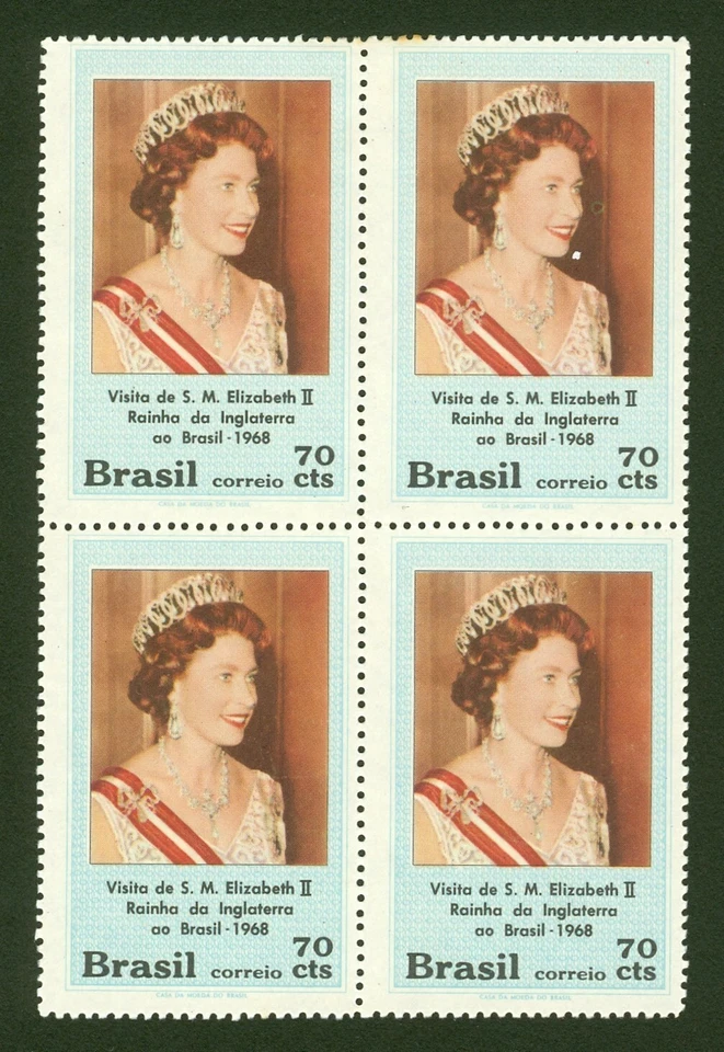 Queen Elizabeth II of Great Britain Visit to Brazil 1968- BRAZIL stamp SC#1105 - Image 1 of 1