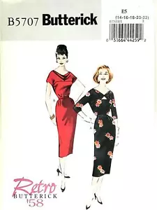 Butterick B5707 Sewing Pattern Misses' Retro 1950's Chic Sheath Dresses 14-22 - Picture 1 of 4