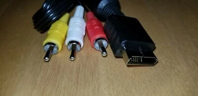 NEW Metal Tip RCA A/V AV Audio Video Cable for PLAYSTATION  1 PSone PS1 - Image 1 of 3