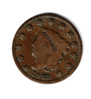 Centavo grande cabeza de corona de fecha ancha pequeña 1828 centavo de Estados Unidos ¡BONITA MONEDA! Foto 1 de 2