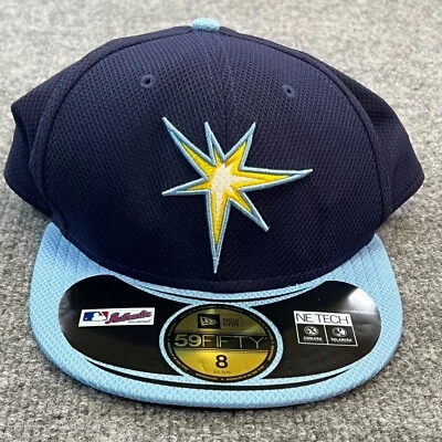 New Era Tampa Bay Rays Hat Cap Fitted Size 8 59Fifty MLB Authentic Diamond Star - Image 1 of 4