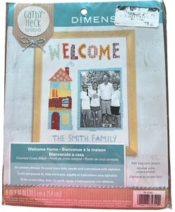Counted Cross Stitch Kit Personalized Welcome 8x10 Cathy Heck Studio NWT - Picture 1 of 5