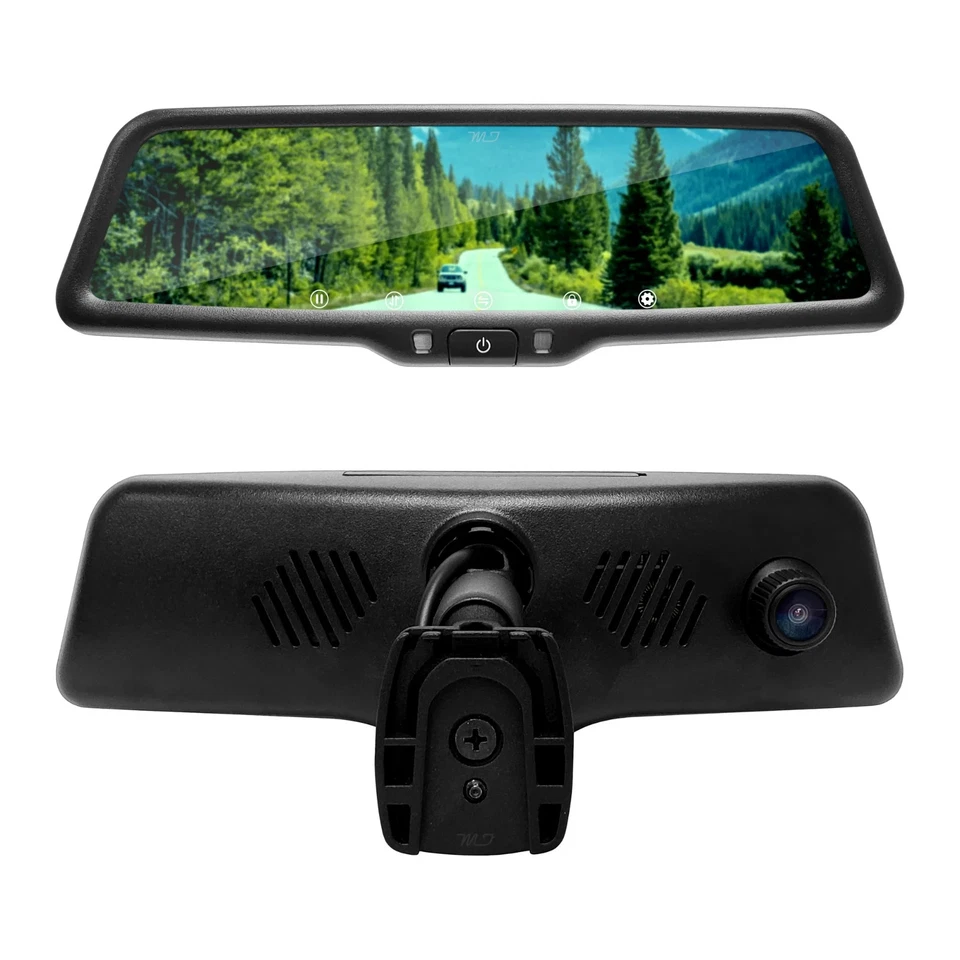 Rear View Mirror with 10" LCD Screen & 1080p Dash Cam + 1080p Backup Camera - Image 1 of 2