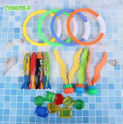 1pack Swimming Pool Diving Toy Set – Torpedoes, Rings & Dolphins for Kids - NEW - Image 1 of 4