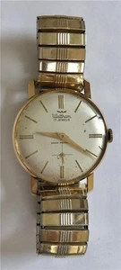 Vintage Waltham Mens Wristwatch Swiss Made 17J Incabloc Shock Resist W/ GF Band - Picture 1 of 7