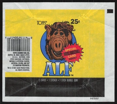 1987 Topps ALF Series 1 Opened Wax Pack Wrapper CC184 - Image 1 of 2