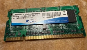 Adata 1GB 1RX8 PC2-6400S-666-12 Genuine DDR2 Laptop RAM - Picture 1 of 2