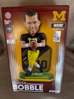 Tom Brady Michigan Wolverines Jugador Bobble College Bobblehead - Caja sin abrir Foto 1 de 4