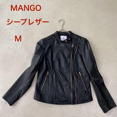 M Size Leather Jacket Mango Genuine M Sheep Riders Black - Image 1 of 4