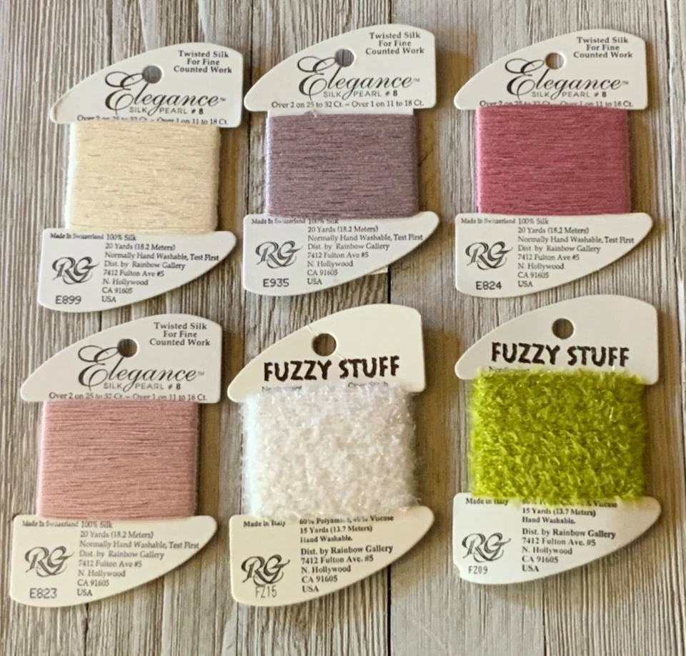 Lot of 6 Needlepoint/Embroidery THREAD RAINBOW GALLERY Elegance Silk Fuzzy Stuff - Image 1 of 4