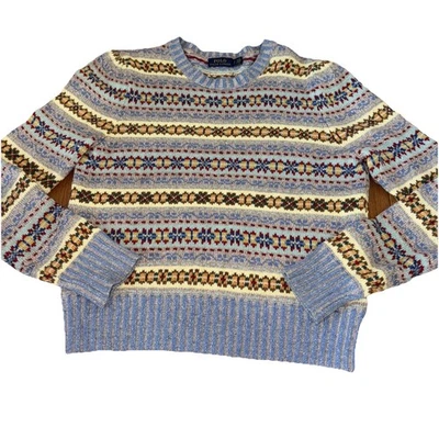 105 Polo Ralph Lauren Women's Taupe Fair Isle Pattern Crew-Neck Sweater S - Image 1 of 4