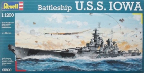 REVELL KIT 1:1200 NAVE BATTLESHIP U.S.S. IOWA  31 PEZZI LUNGHEZZA 22,5 cm  05809 - Immagine 1 di 1