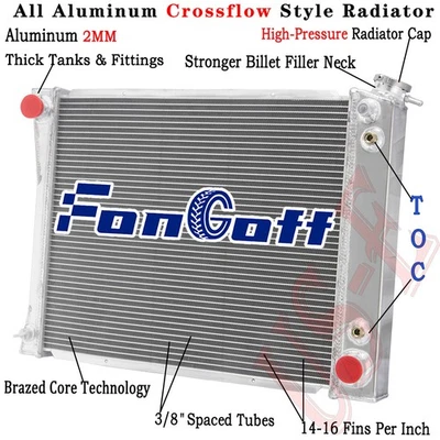 4 Row Radiator For 1985-1993 Chevy GMC C/G/K/R 10 20 30 1500 2500 Truck Suburban Foto 1 de 4