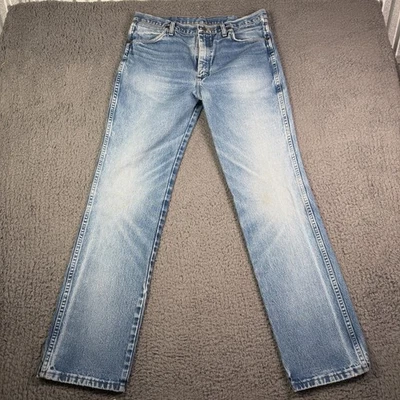 Jeans Wrangler De Colección Para Hombres 35x34 Azul Medio Lavado Corte Vaquero Trabajo Western 936 Foto 1 de 4