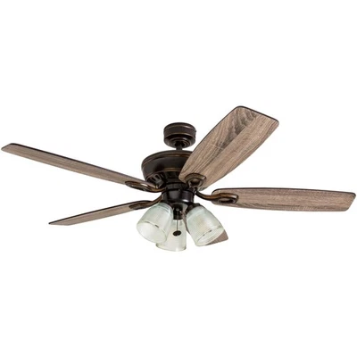 Marston 52 Inch Traditional Indoor LED Ceiling Fan with Light Pull Chain Thre... - Image 1 of 4