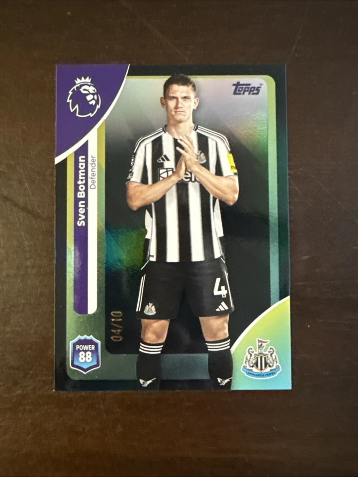 2025-26 Topps EPL Premier League Newcastle Sven Botman Black 4/10 Kit Number!!! - Image 1 of 4