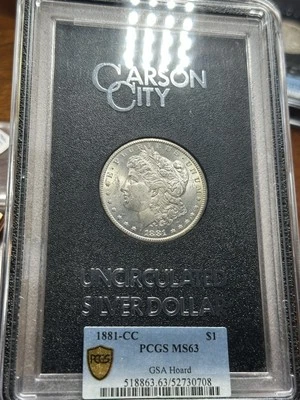 1881 CC Carson City $1 Morgan Silver Dollar PCGS MS63 GSA Hoard Coin - Image 1 of 4