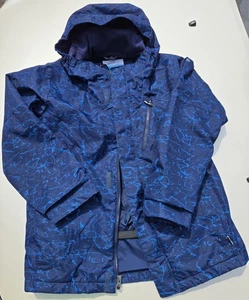 Boys Columbia Hooded Jacket Two Tone Blue 10/12 M Coat - Used - Missing Liner - Picture 1 of 2