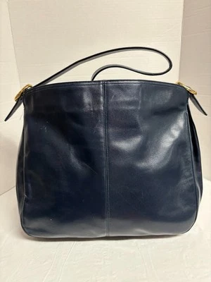 Cartera/Tote Grande Morris Moshowitz De Colección Cuero Azul Marino NUEVO con Etiqueta 15" x 12" Foto 1 de 4